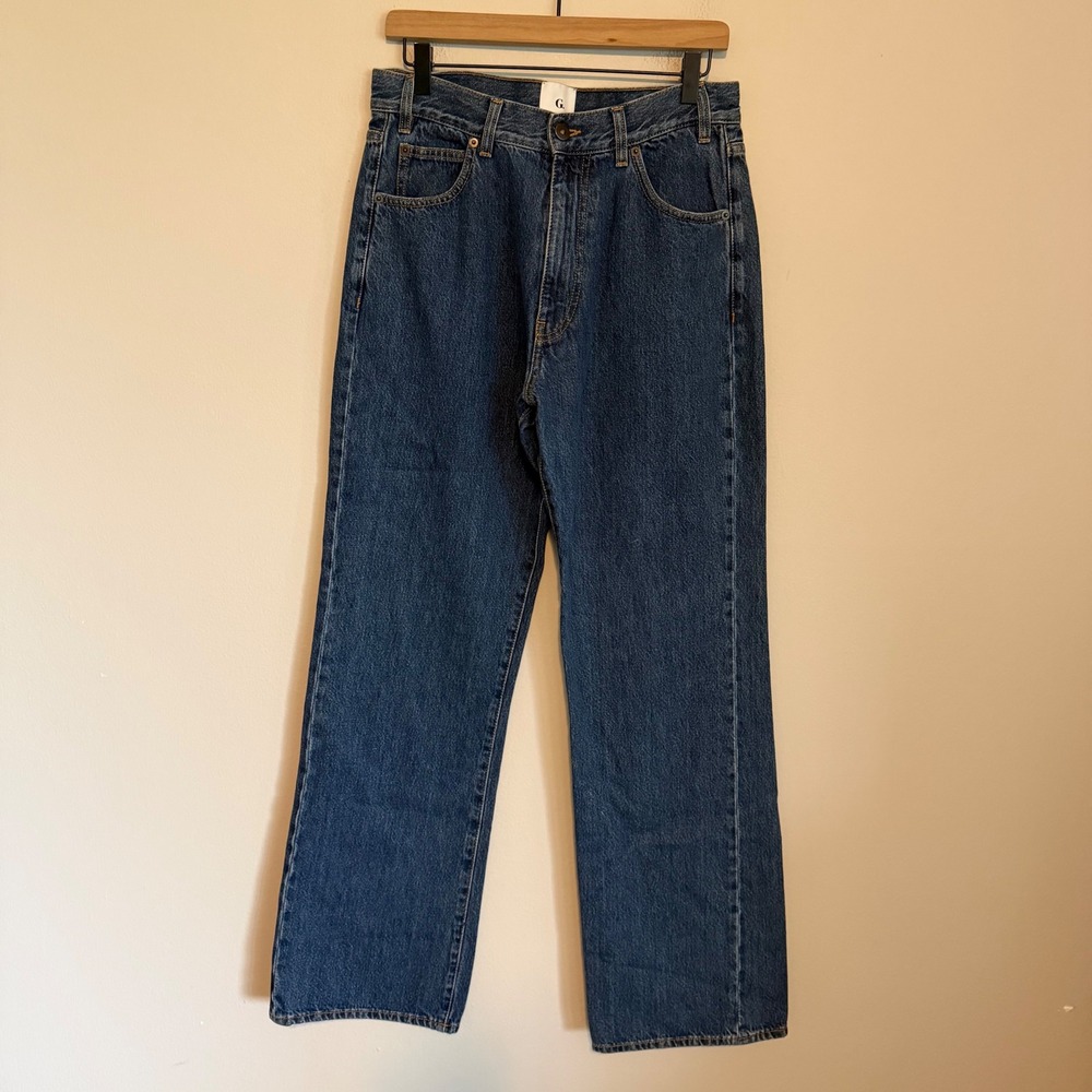 G. Goop the Label wide straight leg jeans 29 cotton casual classic quiet luxury